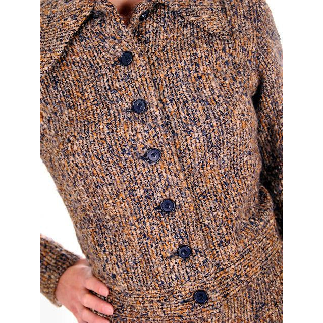 Vintage Mohair Skirt Suit Charcoal/ Gold Tweed Couture Belgium 1970s Womens Medium Women's,New Arrivals The Best Vintage Clothing