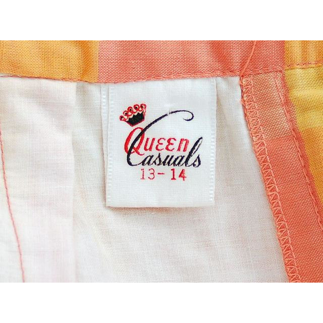 Vintage Cotton Summer Skirt & Blouse 1950s Peach & Yellow Small Women's The Best Vintage Clothing