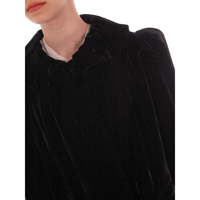 Vintage Black Silk Velvet Evening Coat 1930s Full Length 38 bust Women's,New Arrivals vendor-unknown