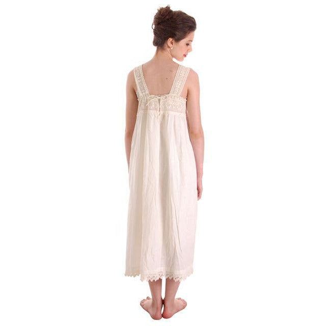 Antique Vintage Night Dress White Cotton/Crocheted Lace Yoke Perfect 38 Bust Women's,New Arrivals The Best Vintage Clothing