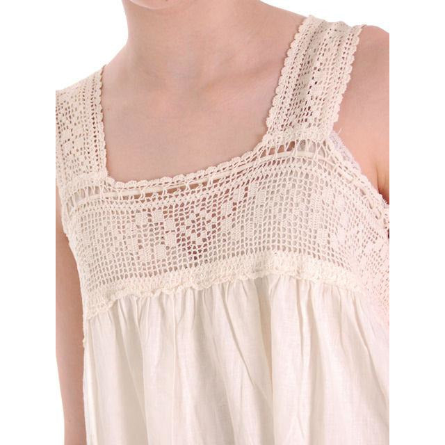 Antique Vintage Night Dress White Cotton/Crocheted Lace Yoke Perfect 38 Bust Women's,New Arrivals The Best Vintage Clothing