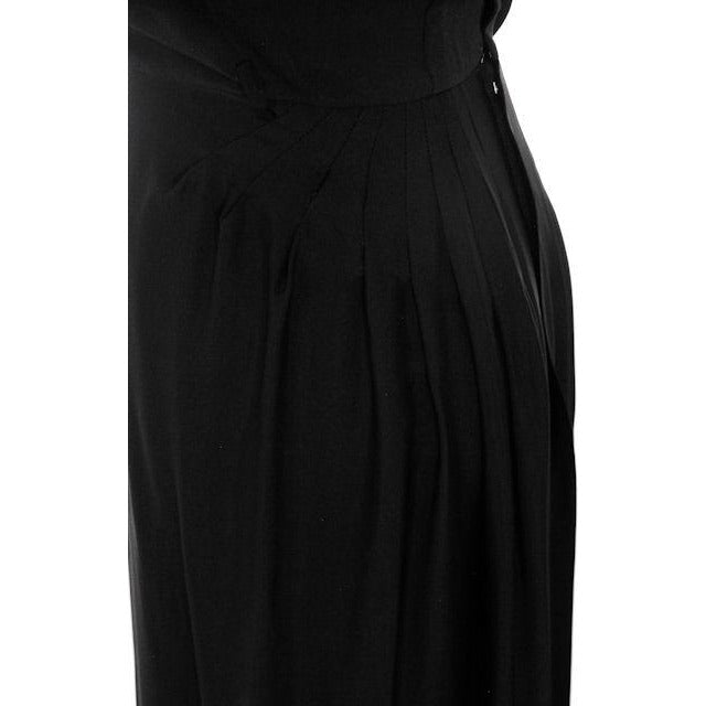 Vintage Dress Black Rayon Batwing Style Beaded Yoke Hot Style 1940s 34-26-38 Women's,New Arrivals The Best Vintage Clothing