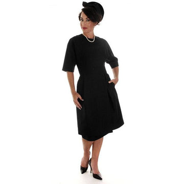 Vintage Black Vintage Cocktail Dress Designer Teal Traina 1950s 36-28-40 Mint - The Best Vintage Clothing
 - 1