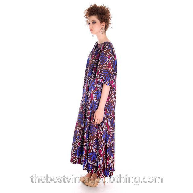 Vintage Yves St Laurent Riva Gauche Silk Dress Purple Abstract L Women's,New Arrivals Yves St. Laurent