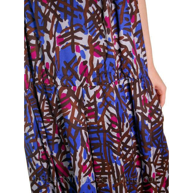 Vintage Yves St Laurent Riva Gauche Silk Dress Purple Abstract L Women's,New Arrivals Yves St. Laurent