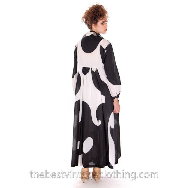 Dramatic Vintage 1960s Marimekko Graphic Tent Dress Black & White S marimekko marimekko