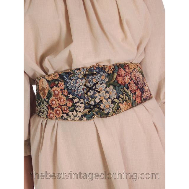 Vintage Tapestry Belt Stretchy Back Wide 1980s S-M - The Best Vintage Clothing
