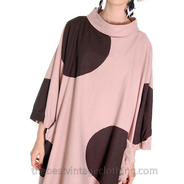 Vintage Vuokko Nurmesniemi Polka Dot Dress Huge Mod 1970s M marimekko The Best Vintage Clothing