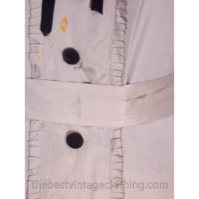 Vintage Antique Dress 1912- 1918 Silk Dress Edwardian Silver Large Titanic Era Damaged dress The Best Vintage Clothing