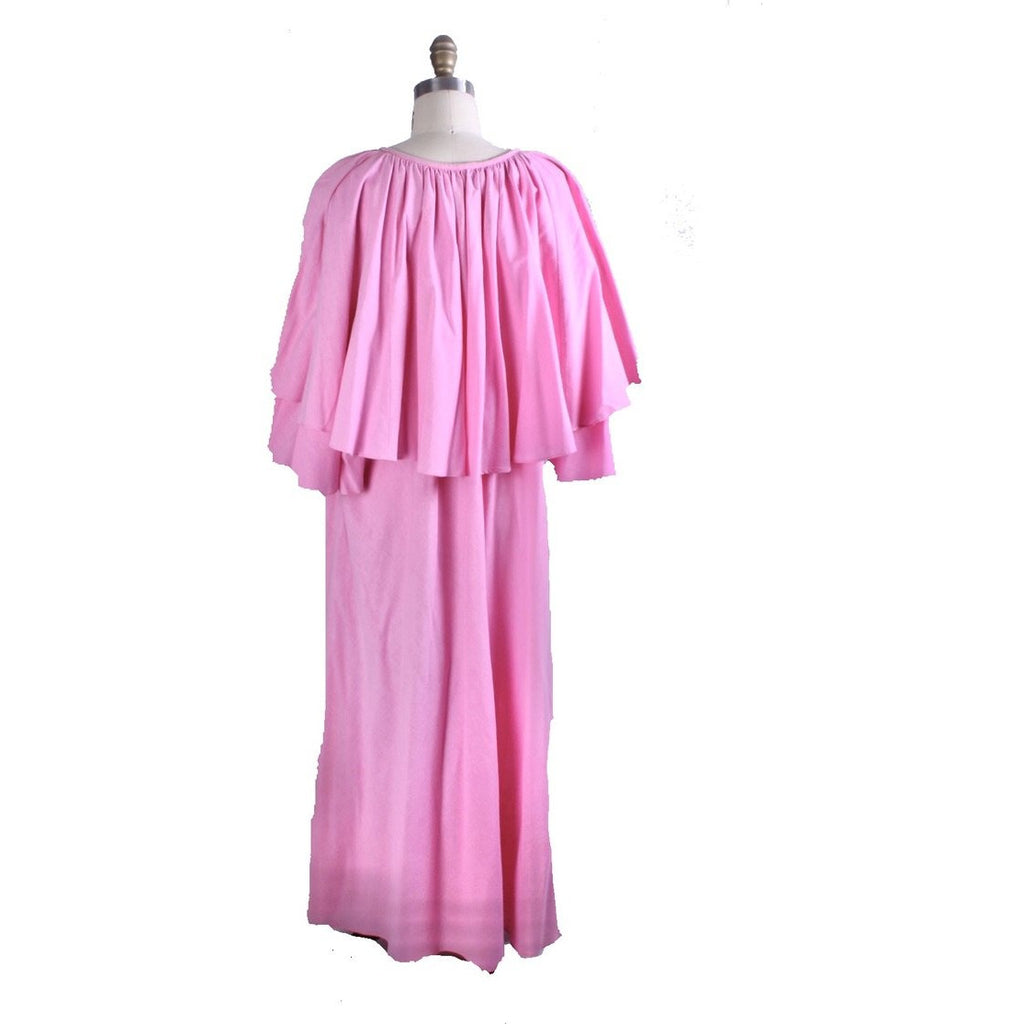 Fab Vintage Vuokko Designer Angel Sleeve Cape Gown Pink Cotton Tent Dress S marimekko The Best Vintage Clothing