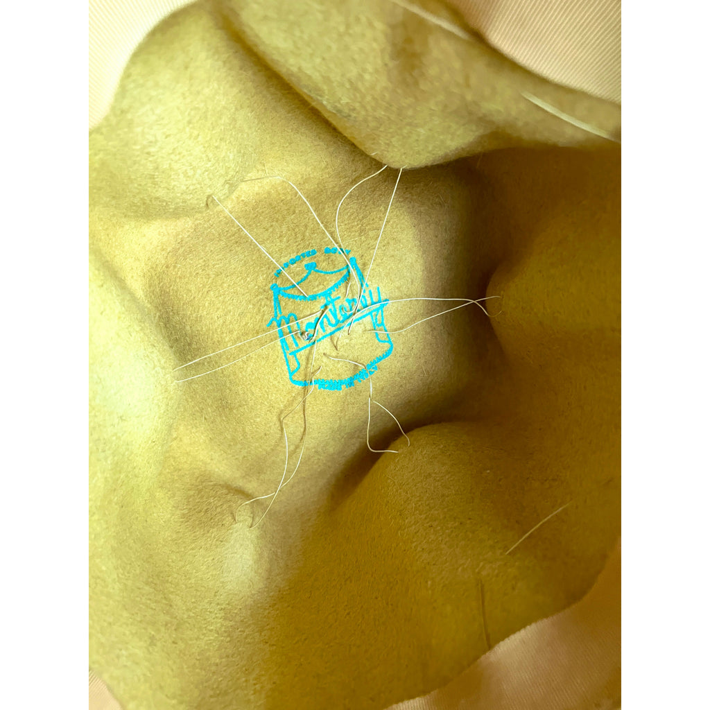 Vintage Harvest Gold Bucket Hat 1960s Mod Wool Sz 22 Applique Flowers Beads Hats The Best Vintage Clothing