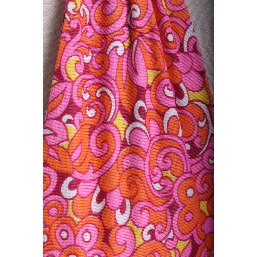 Vintage Halter Top Hot Pink Print Womens Xs/S1970s top The Best Vintage Clothing