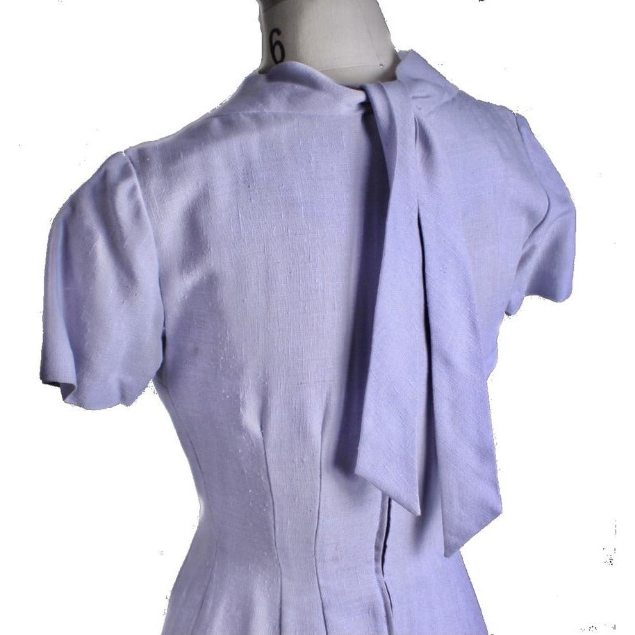 Vintage Jeane Scott Wiggle Dress 1950s Lavender Linen Wisteria Motif Womens S Women's,New Arrivals The Best Vintage Clothing
