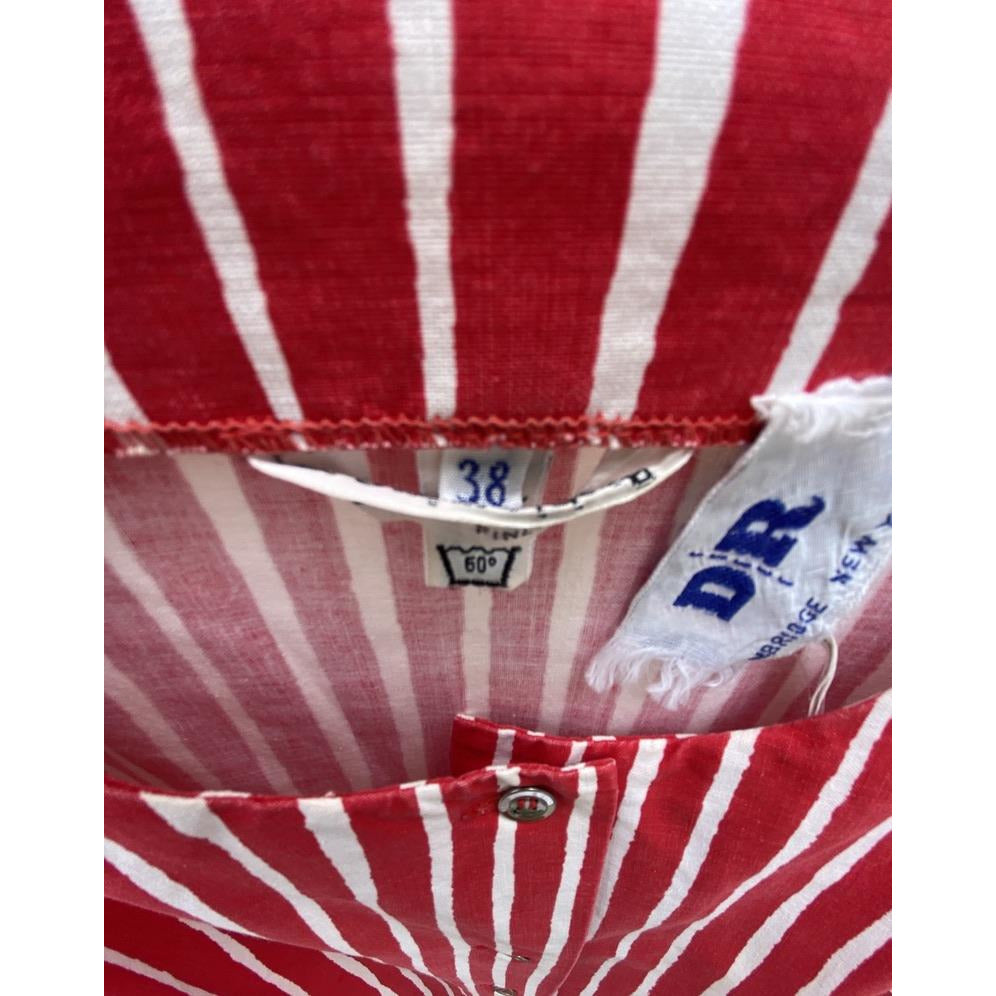 Vintage Marimekko Piccolo Red White Stripe Print Jumper Apron Dress M-L NOS 1980s marimekko The Best Vintage Clothing