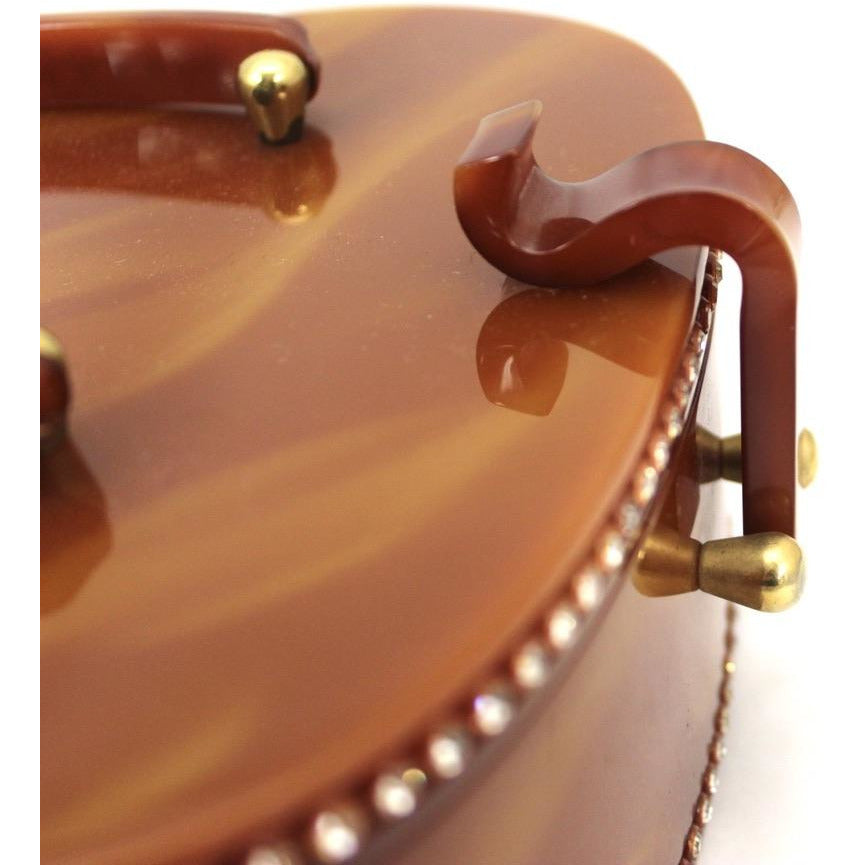 Vintage Wilardy Lucite Box Purse Amber Butterscotch 1950s Rhinestones Handbags,New Arrivals Wilardy