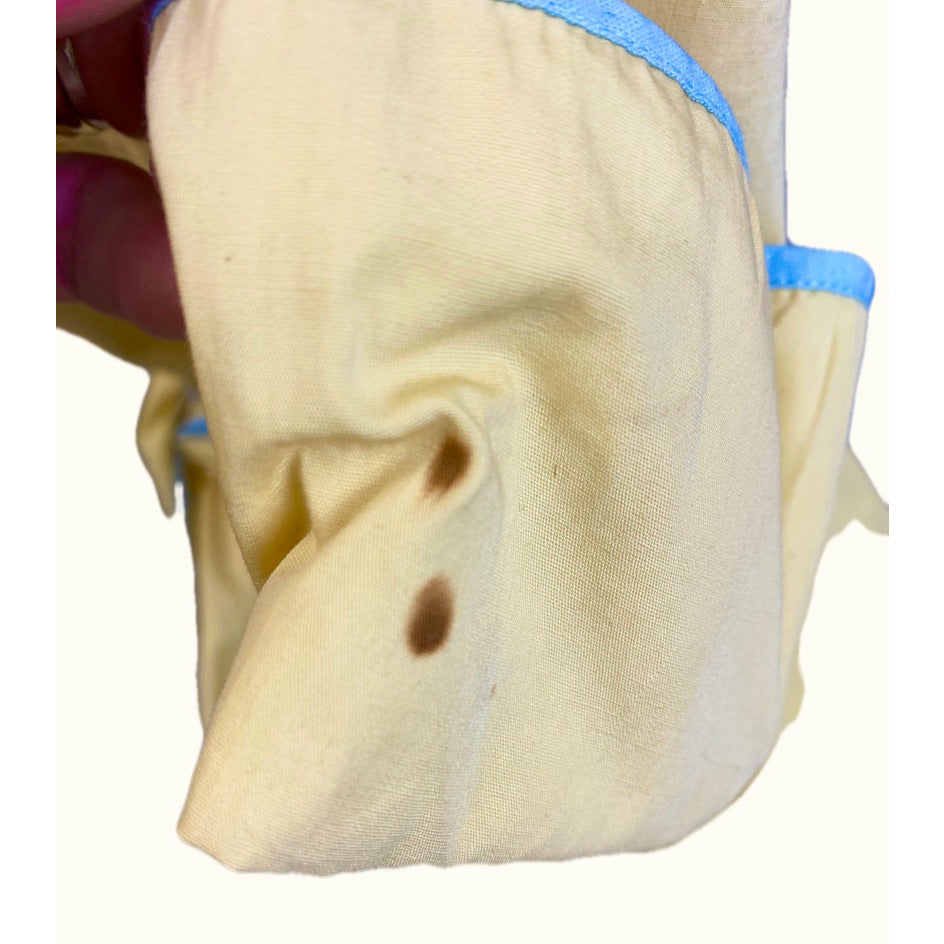 Vintage 1940s Yellow Cotton Wrap Robe Housecoat Blue Butterfly Applique M Robes The Best Vintage Clothing