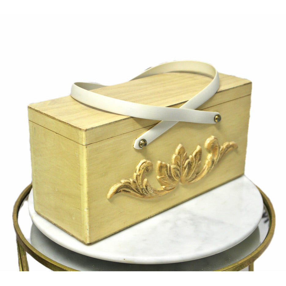 Enid Collins Box Bag Purse Elegant Natural Wood 1960s Texas purse The Best Vintage Clothing