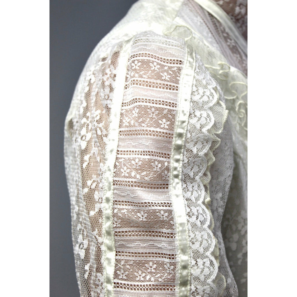 VTG 70s Jessica Mcclintock Gunne Sax White Floral Lace Wedding Dress S NWOT Dresses The Best Vintage Clothing