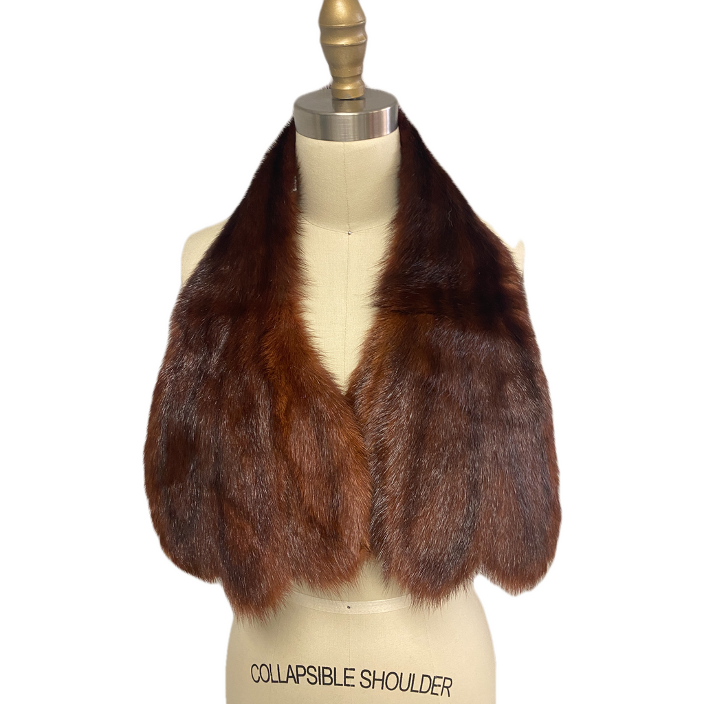 Vintage Fur Scarf 1930s-40s Pass Thru Red Squirrel 38" Very Unique! fur scarf The Best Vintage Clothing