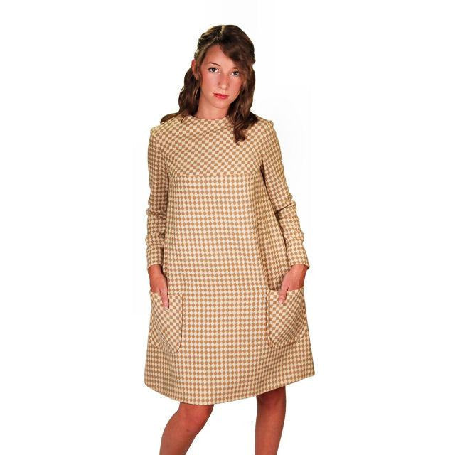 Vintage Mod Mini Dress Wool Hounds-tooth Check Craig 1970S 36 Bust - The Best Vintage Clothing
 - 1