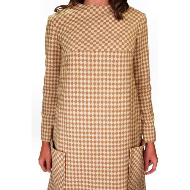Vintage Mod Mini Dress Wool Hounds-tooth Check Craig 1970S 36 Bust Cart2cart The Best Vintage Clothing