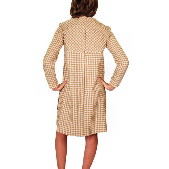 Vintage Mod Mini Dress Wool Hounds-tooth Check Craig 1970S 36 Bust Cart2cart The Best Vintage Clothing