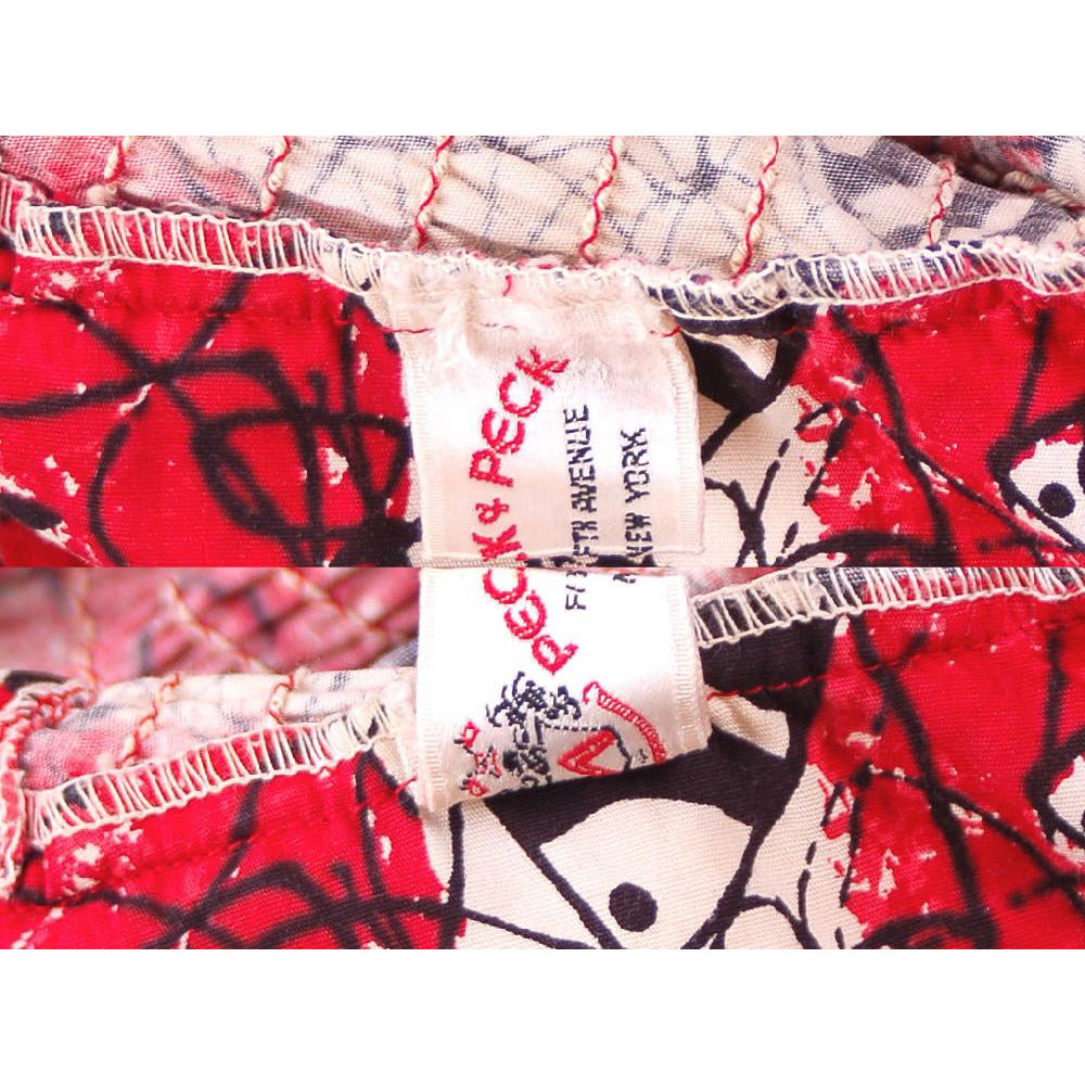 Vintage Culottes Dress Red/ Black Angel Fish Print Whimsical 1940s M-L Cart2cart vendor-unknown