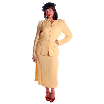 Vintage Yellow Rayon Gabardine Ladies Suit 1940s 41-29-42 - The Best Vintage Clothing
 - 1