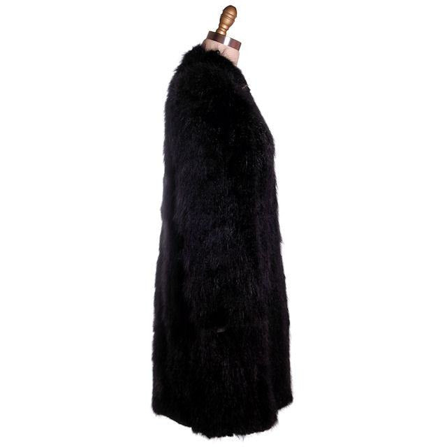 Vintage Ladies Coat Black Skunk Fur 1930s Big Shoulders Small Women's The Best Vintage Clothing