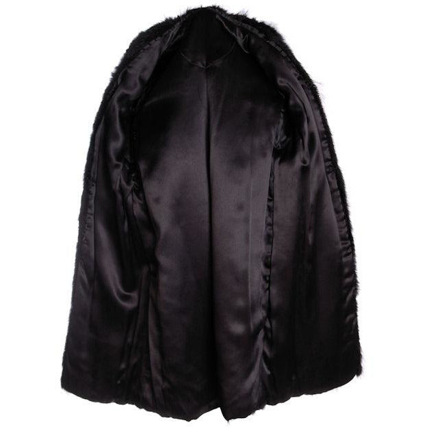 Vintage Ladies Coat Black Skunk Fur 1930s Big Shoulders Small Women's The Best Vintage Clothing
