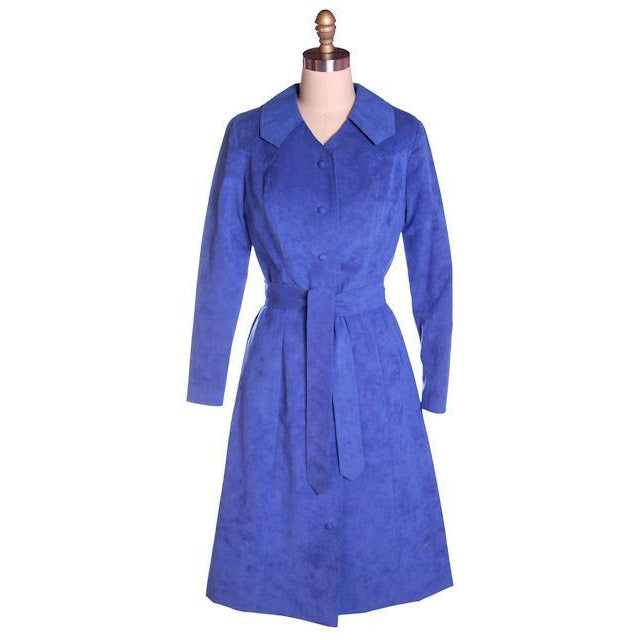 Vintage Ultra Suede Ladies Spring Coat/Dress Bright Blue 1970s Small Women's,New Arrivals The Best Vintage Clothing