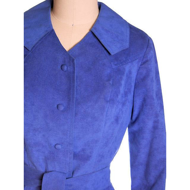 Vintage Ultra Suede Ladies Spring Coat/Dress Bright Blue 1970s Small Women's,New Arrivals The Best Vintage Clothing