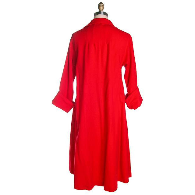 Vintage Red Wool Lightweight Coat Ladies Unique Belting 1950s Women's,New Arrivals The Best Vintage Clothing