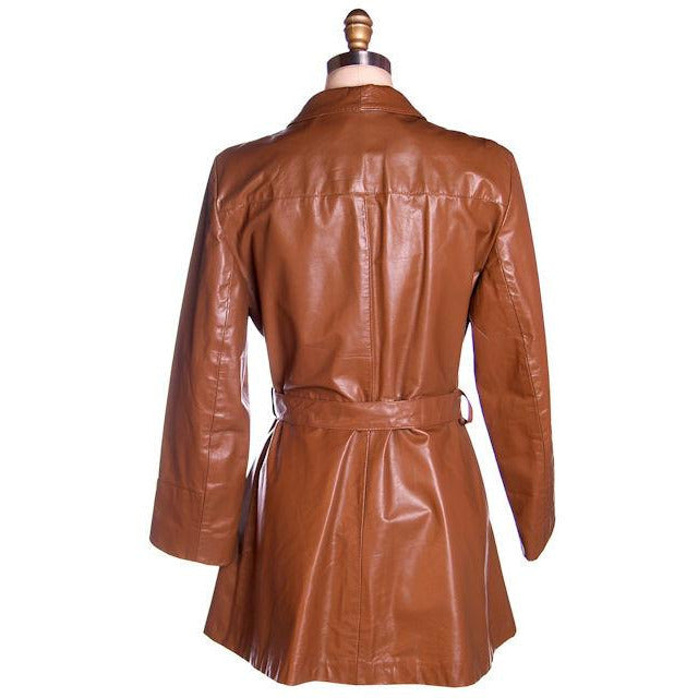 Vintage Ladies Trench Coat Leather Avanti 1970s Sz Small Women's,New Arrivals Avanti