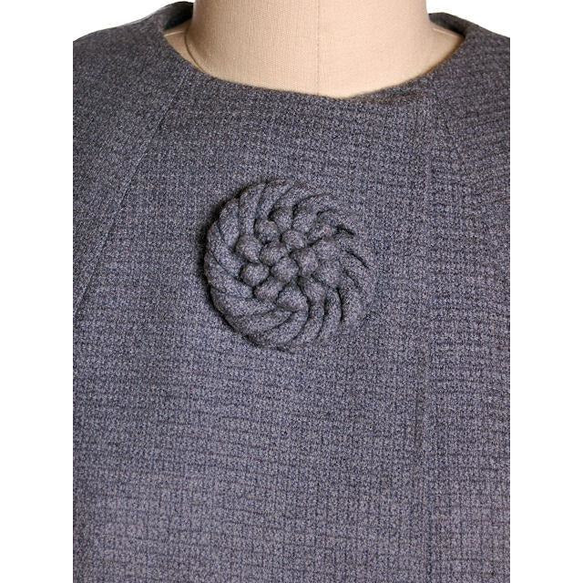 Vintage Ladies Spring Coat Gray Wool Fab Buttons Promenade 1950s Women's,New Arrivals Promenade