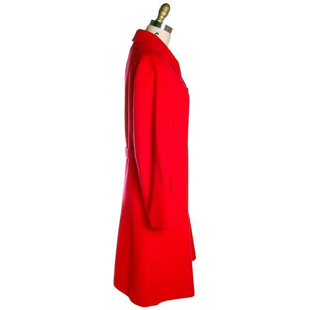 Vintage Lipstick Red Cashmere Coat 1950s Fabulous Pockets 42" Bust Women's The Best Vintage Clothing
