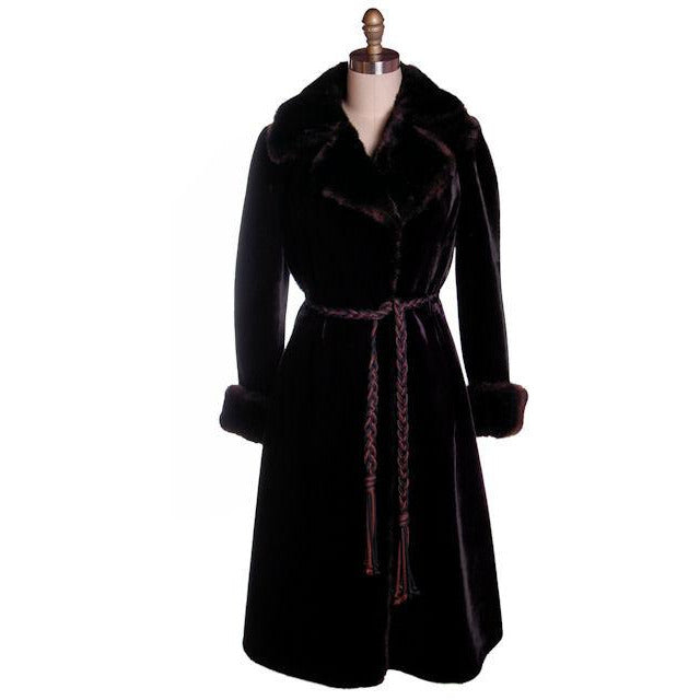 Vintage Borgazia Faux Fur Coat 1970s Black Gorgeous Women's,New Arrivals Borgazia