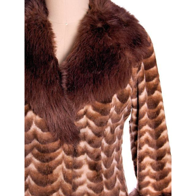 Vintage Ladies Coat Printed Faux Fur Made in England 1970s Women's,New Arrivals The Best Vintage Clothing