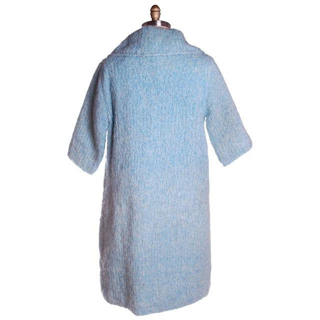 Vintage Pale Blue Mohair Sweater Coat 1950s Lined In Silk 44 Bust Cart2cart vendor-unknown