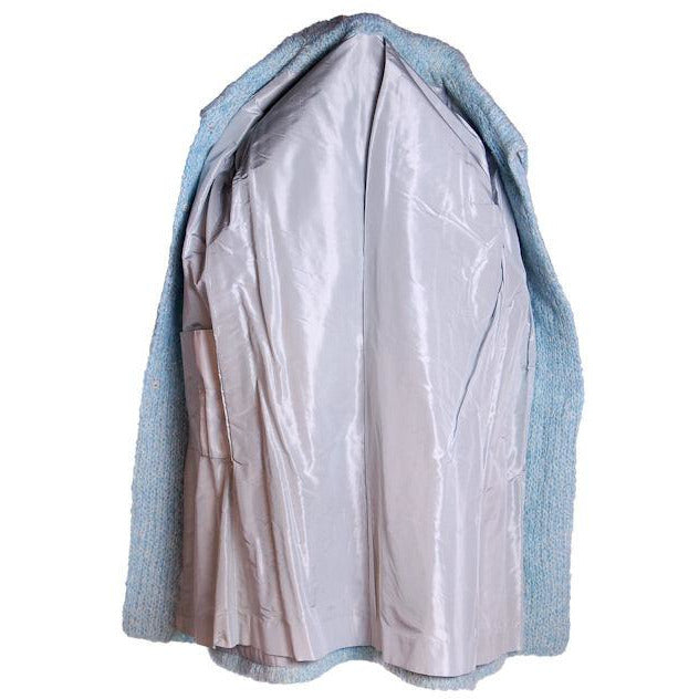 Vintage Pale Blue Mohair Sweater Coat 1950s Lined In Silk 44 Bust Cart2cart vendor-unknown