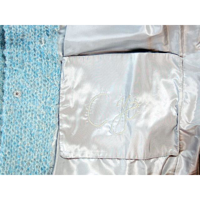 Vintage Pale Blue Mohair Sweater Coat 1950s Lined In Silk 44 Bust Cart2cart vendor-unknown