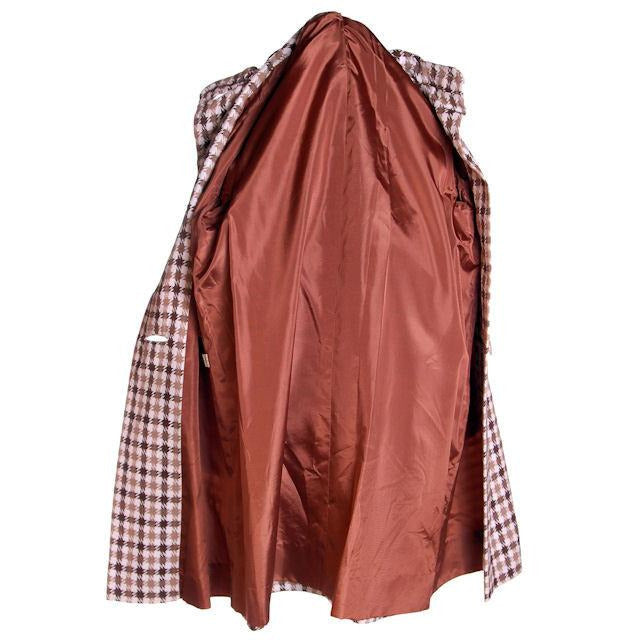 Vintage Large Scale Hounds Tooth Linen Swing Coat 1950s Great Buttons M-L Cart2cart The Best Vintage Clothing