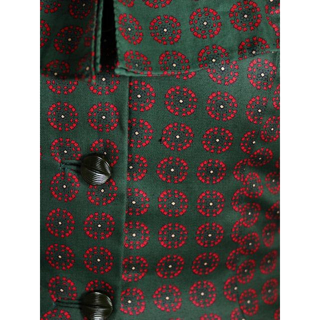 Vintage Ladies Cotton Dress & Jacket Green & Red Print Peck & Peck 39-29-41 Cart2cart The Best Vintage Clothing
