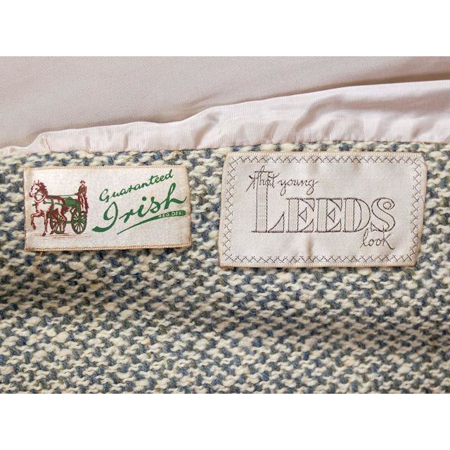 Vintage Ladies Coat Pale Gray Irish Tweed 1950s Leeds Fits S-L Women's The Best Vintage Clothing