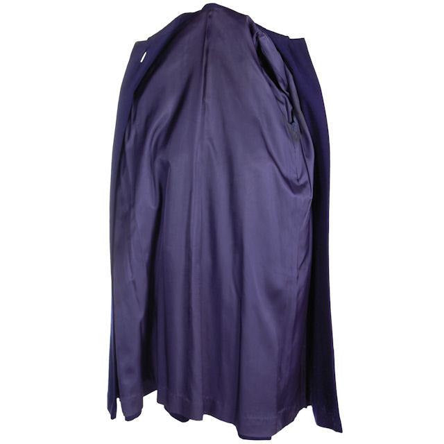 Vintage Navy Blue Wool Swing Coat Fab Details 1940s M-XL Cart2cart The Best Vintage Clothing