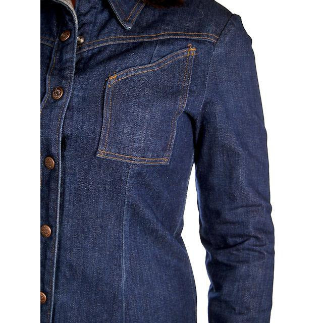 Vintage Denim Coat Dress LandLubbers Dark Wash Cool Pockets 1970s 36-32-44 Cart2cart The Best Vintage Clothing