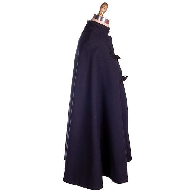 Vintage Nurses Cape 1940s Navy & Red Wool Women's,New Arrivals vendor-unknown