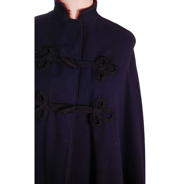 Vintage Nurses Cape 1940s Navy & Red Wool Women's,New Arrivals vendor-unknown