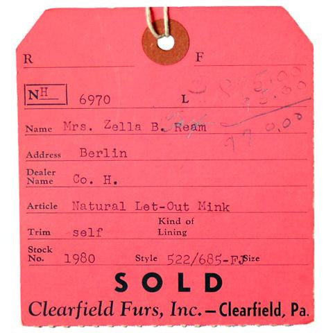 Vintage Swing Coat Black Karakul Fur Persian Lamb White Mink Trim Large 1950s M-L Women's The Best Vintage Clothing