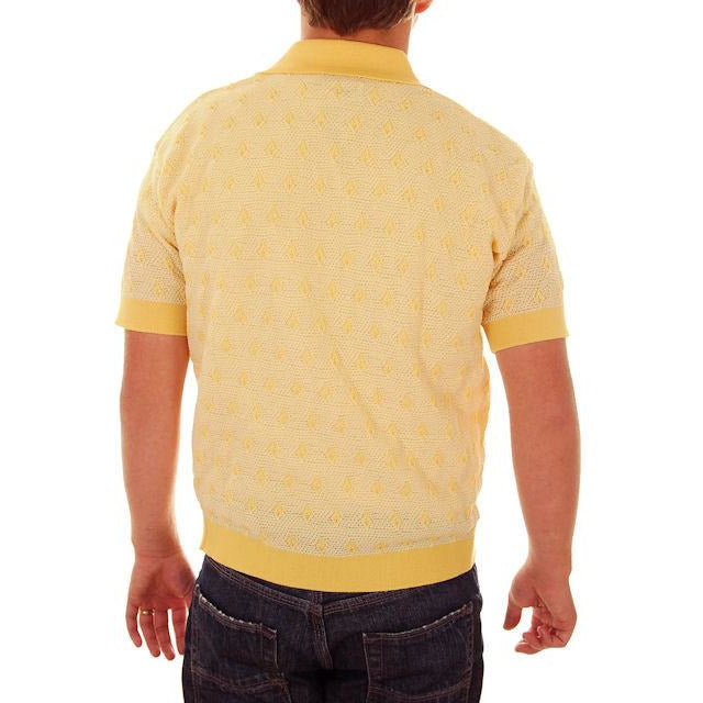 Vintage Mens Shirt Lucien Piccard Yellow Poly Uber 1970s Men's Vintage,New Arrivals,On Sale Lucien Piccard
